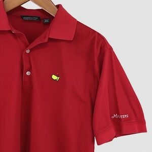 Masters Collection Red Pima Cotton Golf Polo Shirt Men's Medium Embroidered